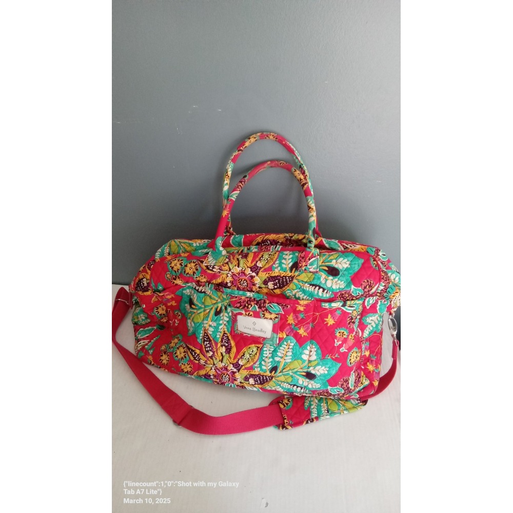Vera Bradley Travel Bag Floral Quilted Carry On Duffle Bag